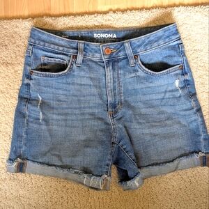 Sonoma Women's Distressed Blue Jean Shorts, 4
